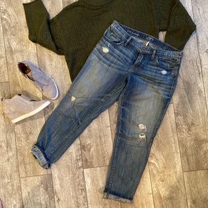 LOFT Button Fly Boyfriend Fit Jeans